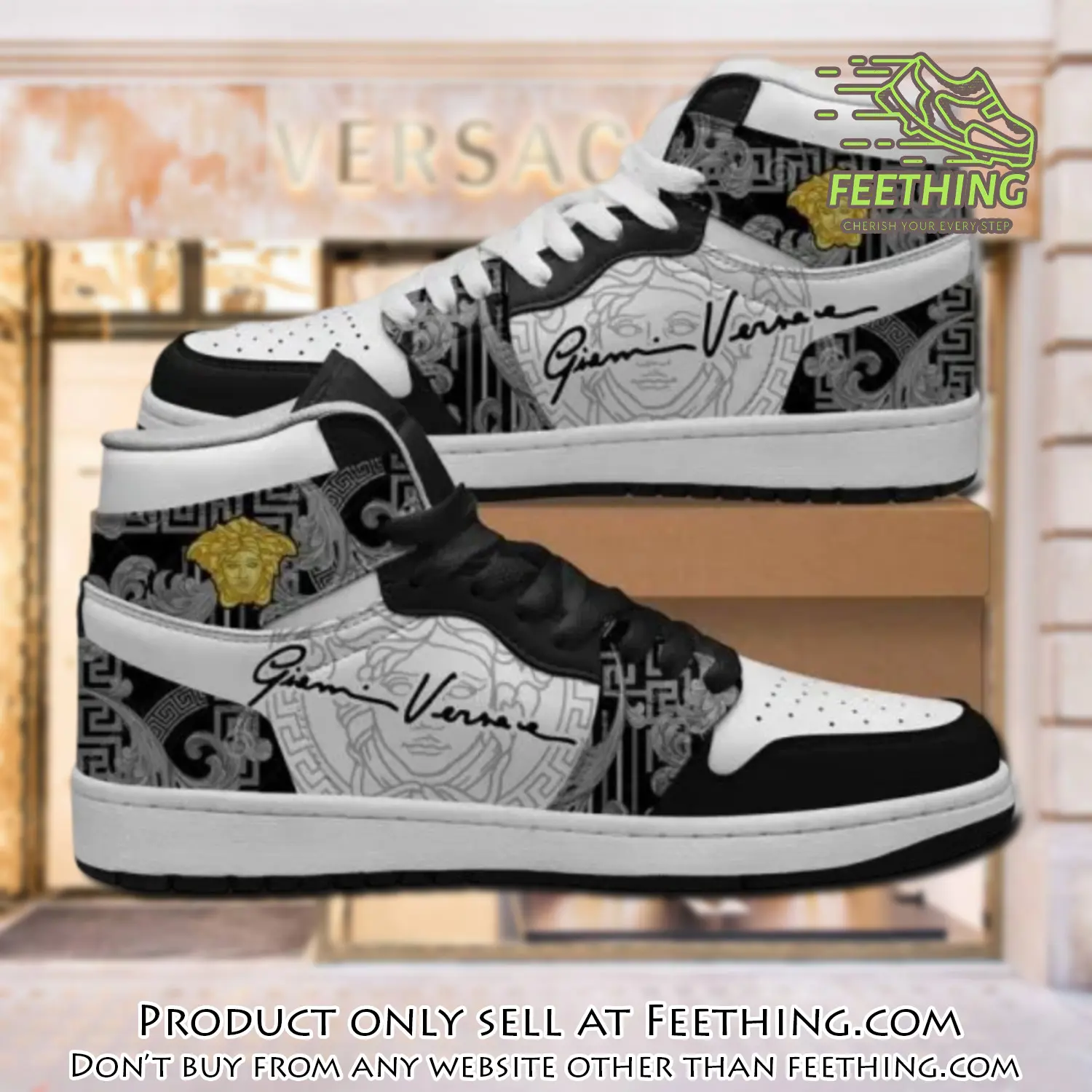 Gianni versace black high air jordan sneakers shoes hot gifts unisex 27b ft2935124